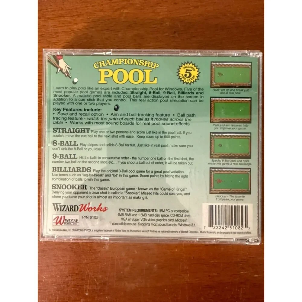 Championship Pool Computer PC Game (Microsoft Windows, 1999)